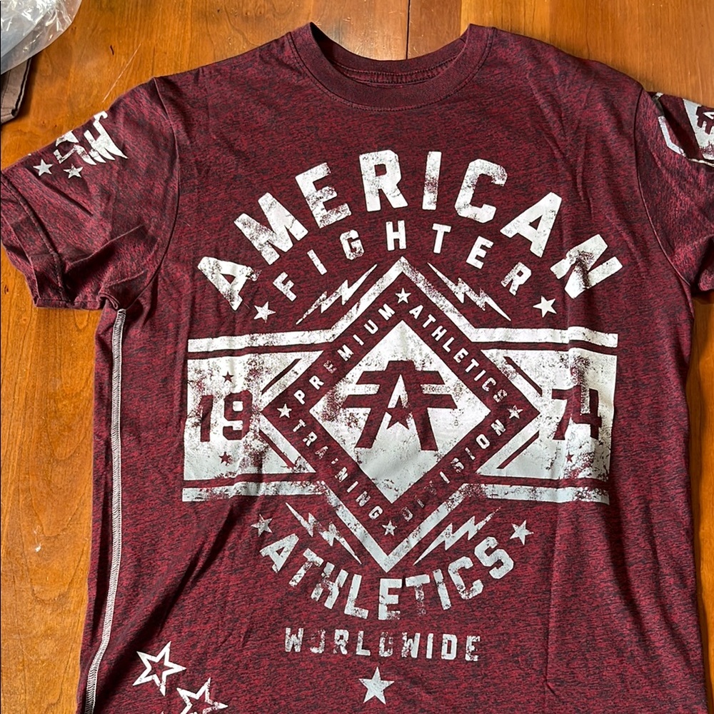 American Fighter Men's Maroon Graphic T-Shirt